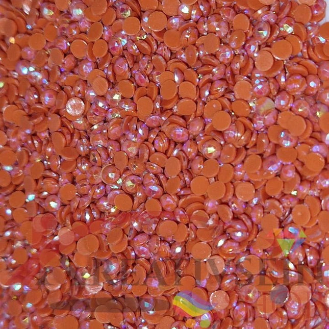 DMC 720 Orange Spice DK - runde Steine - Aurora Borealis (AB) - Diamond Painting - Kreativsein.shop