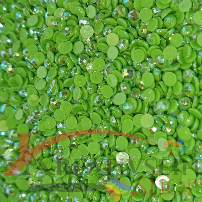 DMC 906 Parrot Green MED - runde Steine - Aurora Borealis (AB) - Diamond Painting - Kreativsein.shop