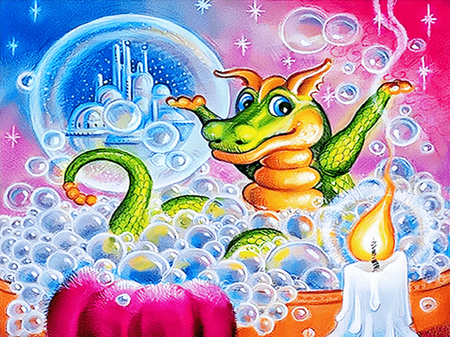 Drache im Blasenbad - Voll AB 5D DIY Diamond Painting - Kreativsein.shop