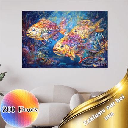 Drei Fische - 5D DIY Diamond Painting - Kreativsein.shop