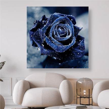 Dunkelblaue Rosenblüte - 5D DIY Diamond Painting - Kreativsein.shop
