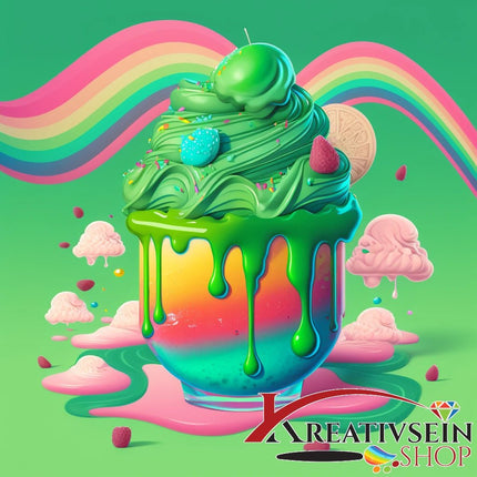 Ein grünes Eis bitte - Malen nach Zahlen - Kreativsein.shop