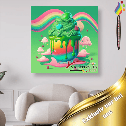 Ein grünes Eis bitte - Malen nach Zahlen - Kreativsein.shop