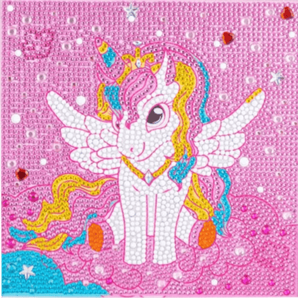 Einhorn sitzt auf Wolke Kindermotiv - Diamond Painting