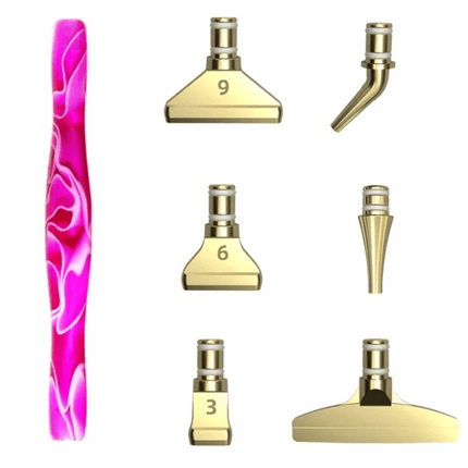 Ergonomischer Stift mit 6 Metall Aufsätzen - Diamond Painting - Kreativsein.shop