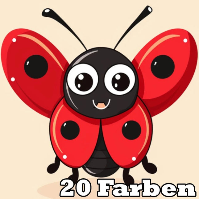 Fröhlicher Marienkäfer Kindermotiv - 5D DIY Diamond Painting - Kreativsein.shop