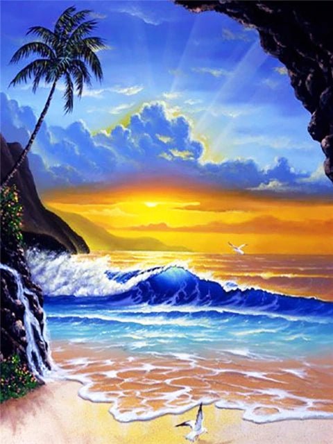 Goldener Himmel vom Sonnenuntergang - 5D DIY Diamond Painting - Kreativsein.shop