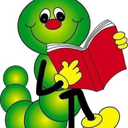 Grüne Raupe mit Buch - 5D DIY Diamond Painting - Kreativsein.shop