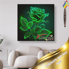 Grüne Rose mit Stiel leuchtend - Malen nach Zahlen - Kreativsein.shop