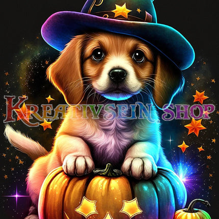 Hund mit Zauberhut - 5D DIY Diamond Painting - Kreativsein.shop