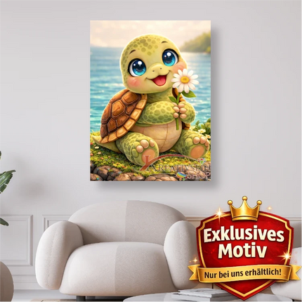 🐢 Kawaii Diamond Painting Set „Süße Schildkröte am Meer“ – Niedliches DIY Motiv