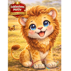🦁 Kawaii Diamond Painting Set „Süßer Löwe in der Savanne“ – Niedliches DIY Motiv