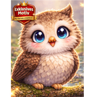 🦉 Kawaii Diamond Painting „Süße Eule auf einem Ast“ – Niedliches DIY Motiv