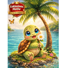 🐢 Kawaii Diamond Painting „Süße Schildkröte auf Insel“ – Niedliches DIY Motiv