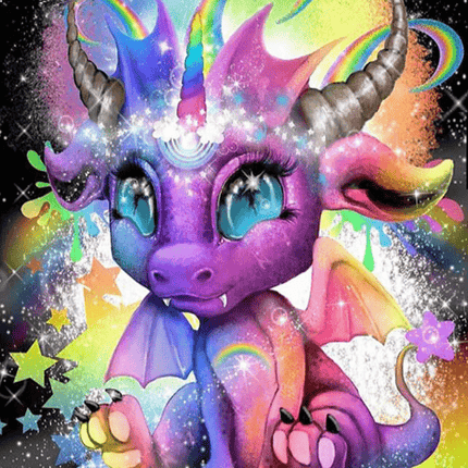 Kleiner bunter Drache - 5D DIY Diamond Painting - Kreativsein.shop