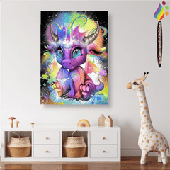 Kleiner bunter Drache - Malen nach Zahlen - Kreativsein.shop