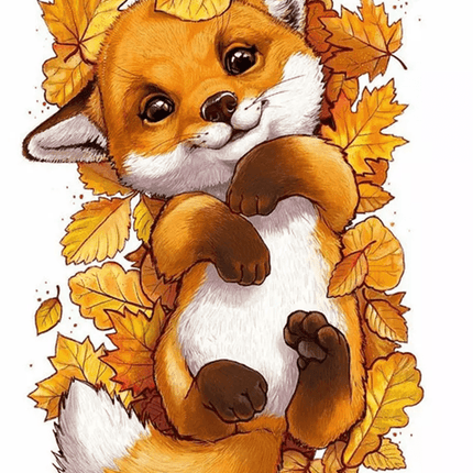 Kleiner Fuchs im Herbstlaub - 5D DIY Diamond Painting - Kreativsein.shop
