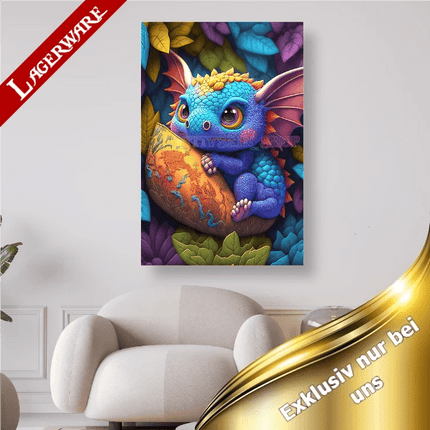 Kleines blaues Drachenbaby LA - 5D DIY Diamond Painting - Kreativsein.shop