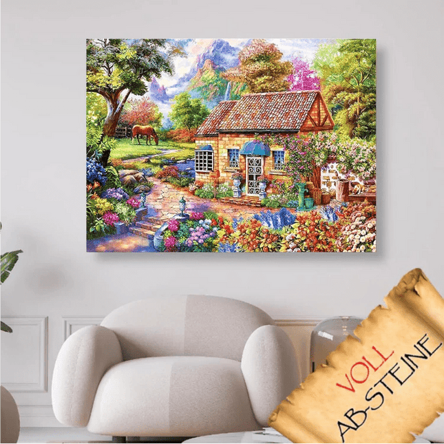 Kleines Landhaus im grünen - Voll AB 5D DIY Diamond Painting - Kreativsein.shop