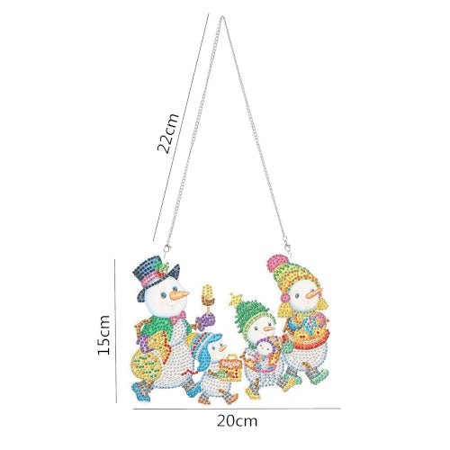 Lustige Schneemannfamilie Aufhänger- Diamond Painting - Kreativsein.shop
