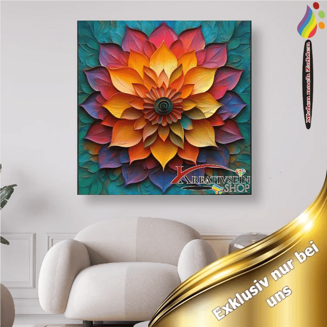 Mandala 3 - Malen nach Zahlen - Kreativsein.shop