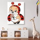 Marienkäfer mit Blume in der Hand - Malen nach Zahlen - Kreativsein.shop