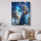 Nymphe mit blauem Kleid und Wölfen - 5D DIY Diamond Painting - Kreativsein.shop
