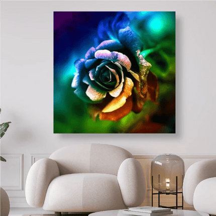 Rose mit bunten Blütenblättern - 5D DIY Diamond Painting - Kreativsein.shop