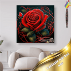 Rote Rosenblüte - Malen nach Zahlen