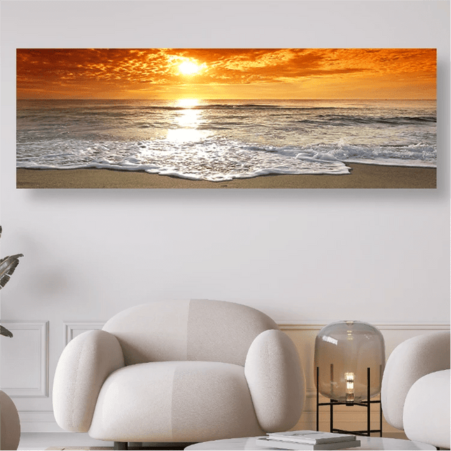 Roter Himmel und das Meer - 5D DIY Diamond Painting - Kreativsein.shop