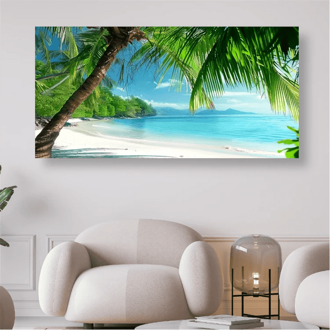 Sandstrand am Meer mit Palmen - 5D DIY Diamond Painting - Kreativsein.shop