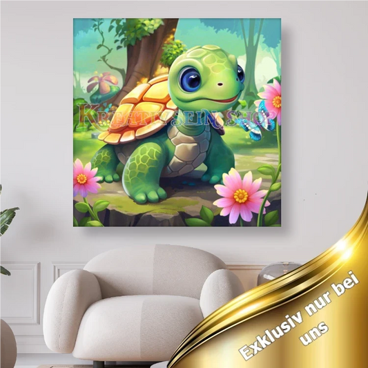 Schildkröte mit Blumen - Diamond Painting Shop Kreativsein
