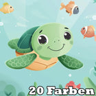 Schildkröte mit Fische Kindermotiv - 5D DIY Diamond Painting - Kreativsein.shop