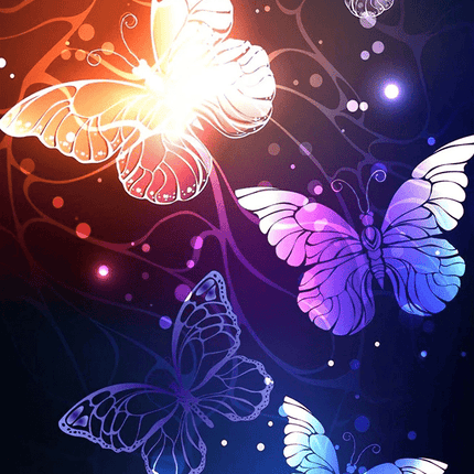 Schmetterlinge mit dunklem Hintergrund - 5D DIY Diamond Painting - Kreativsein.shop