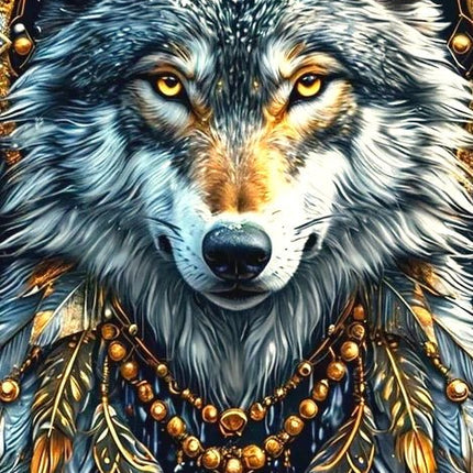 Schwarzer Wolf Traumfänger - 5D DIY Diamond Painting - Kreativsein.shop