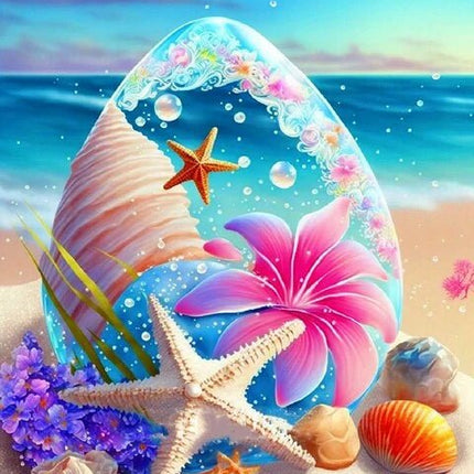 Seesterne und Muscheln am Strand - 5D DIY Diamond Painting - Kreativsein.shop