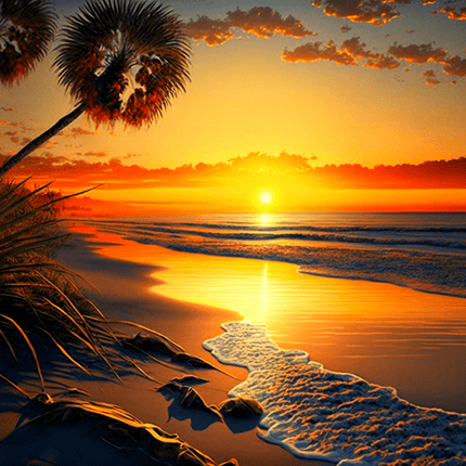 Sonnenuntergang am Meer - Malen nach Zahlen - Kreativsein.shop