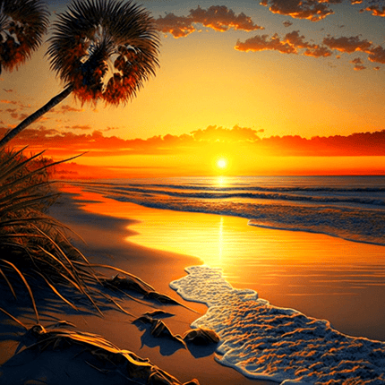 Sonnenuntergang am Meer - Malen nach Zahlen - Kreativsein.shop