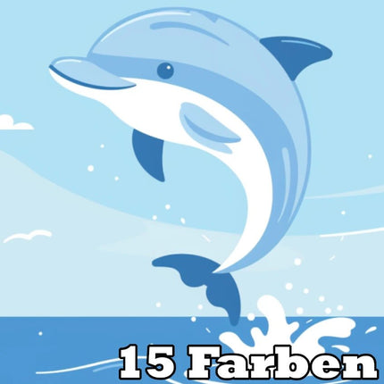 Springender Delphin Kindermotiv - 5D DIY Diamond Painting - Kreativsein.shop