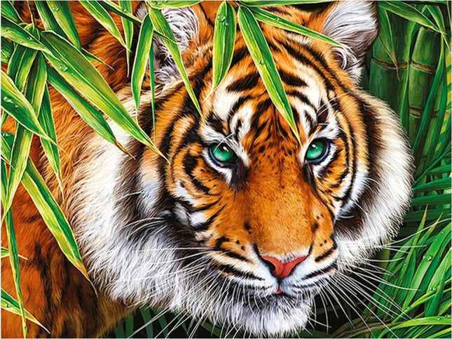 Tiger im Gras - Voll AB 5D DIY Diamond Painting - Kreativsein.shop