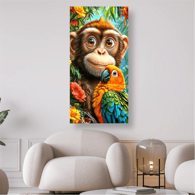 Vogel mit Affe - 5D DIY Diamond Painting - Kreativsein.shop