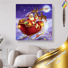 Weihnachtsmann mit Rentieren - Malen nach Zahlen - Kreativsein.shop