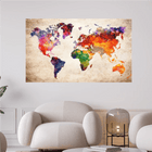 Weltkarte Gelb Rot - 5D DIY Diamond Painting - Kreativsein.shop