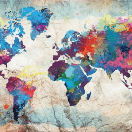 Weltkarte Grün Blau - 5D DIY Diamond Painting - Kreativsein.shop