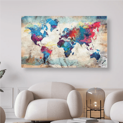 Weltkarte Grün Blau - 5D DIY Diamond Painting - Kreativsein.shop