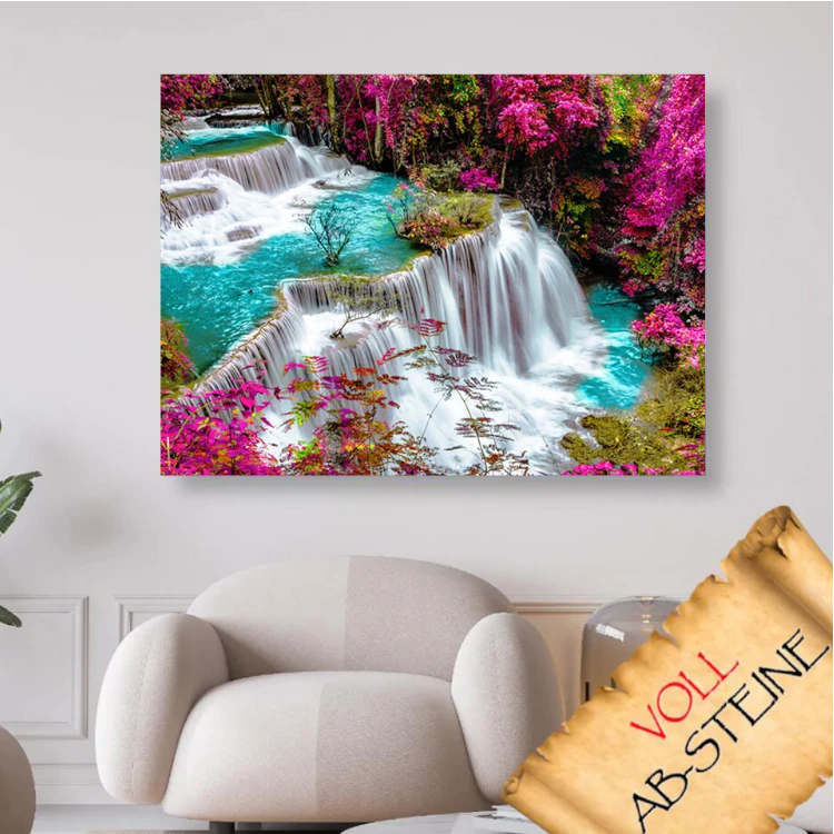Wasserfall im Herbst - Voll AB Diamond Painting Kreativsein.Shop