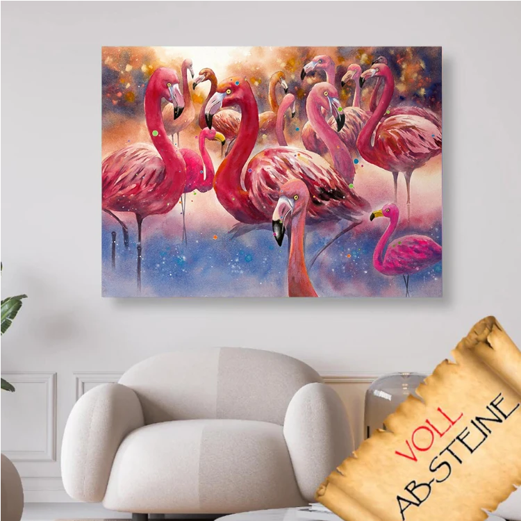 Flamingo Gruppe - Voll AB Diamond Painting Kreativsein.shop
