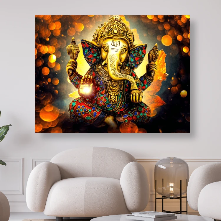 Indischer goldener Elefant - Diamond Painting kreativsein.shop