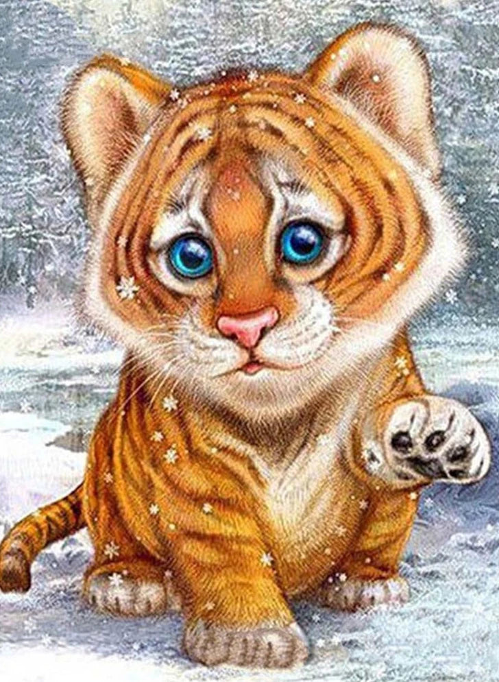 Kleiner Tiger im Winter - Diamond Painting kreativ sein shop