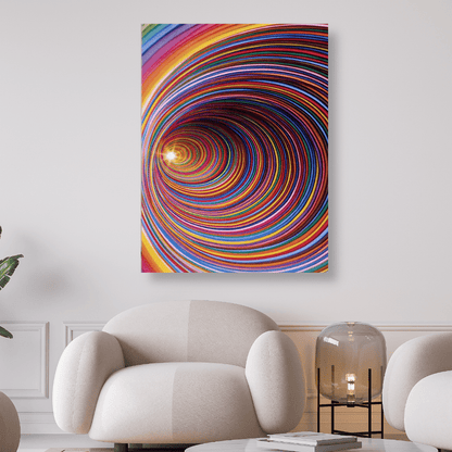 Abstrakte bunte Spirale mit hellem Licht am Ende | Diamond Painting - Kreativsein.shop